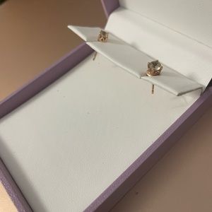 Morganite and rose gold earrings